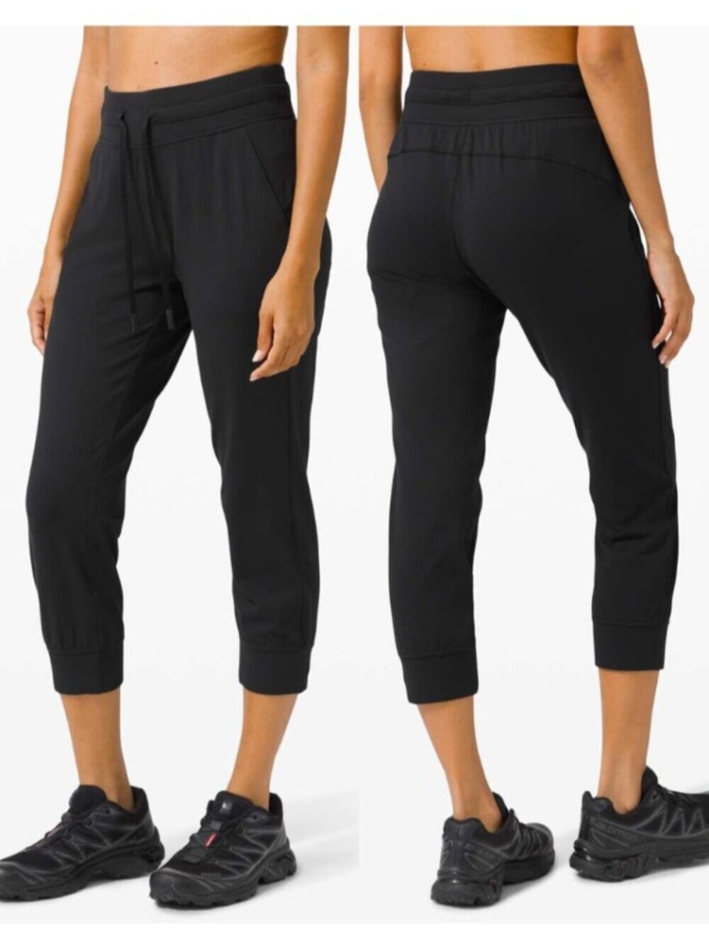 Lululemon Black Rulu High Rise Ready to Rulu Jogger Crop